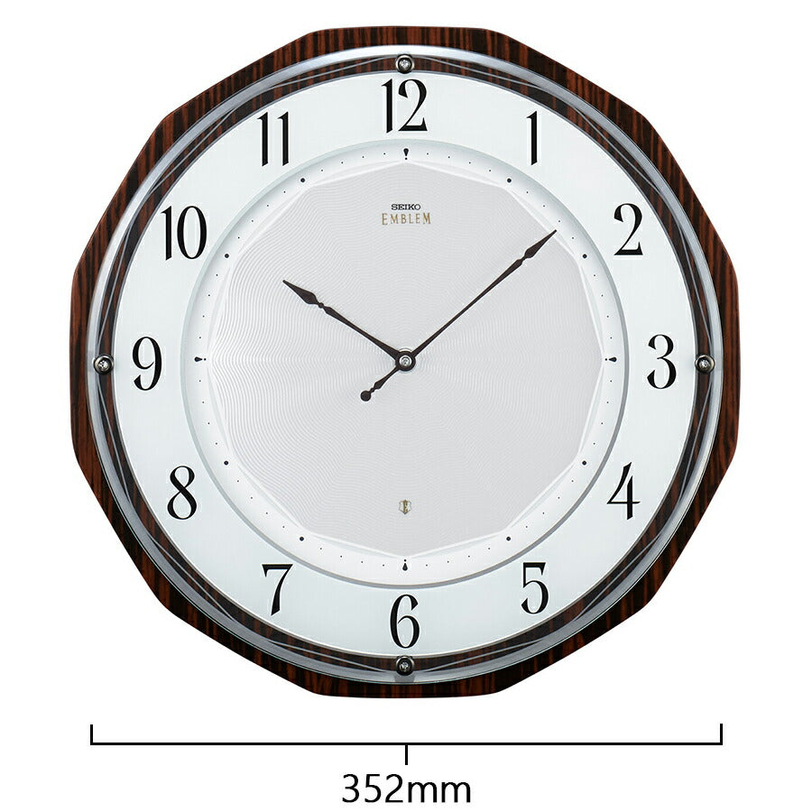 セイコー エムブレム ソーラー 電波 掛け時計 HS536B クオーツ