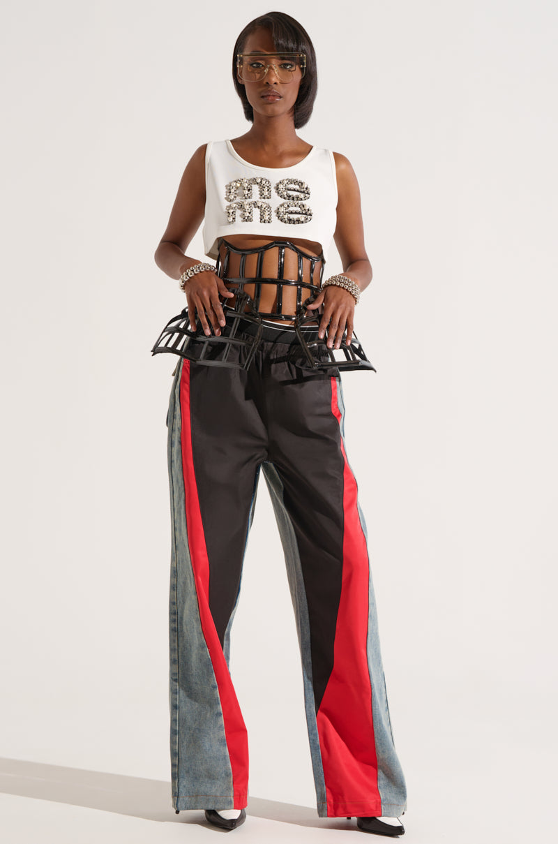 HARDEST TO LOVE COLORBLOCK DENIM PANT – AKIRA