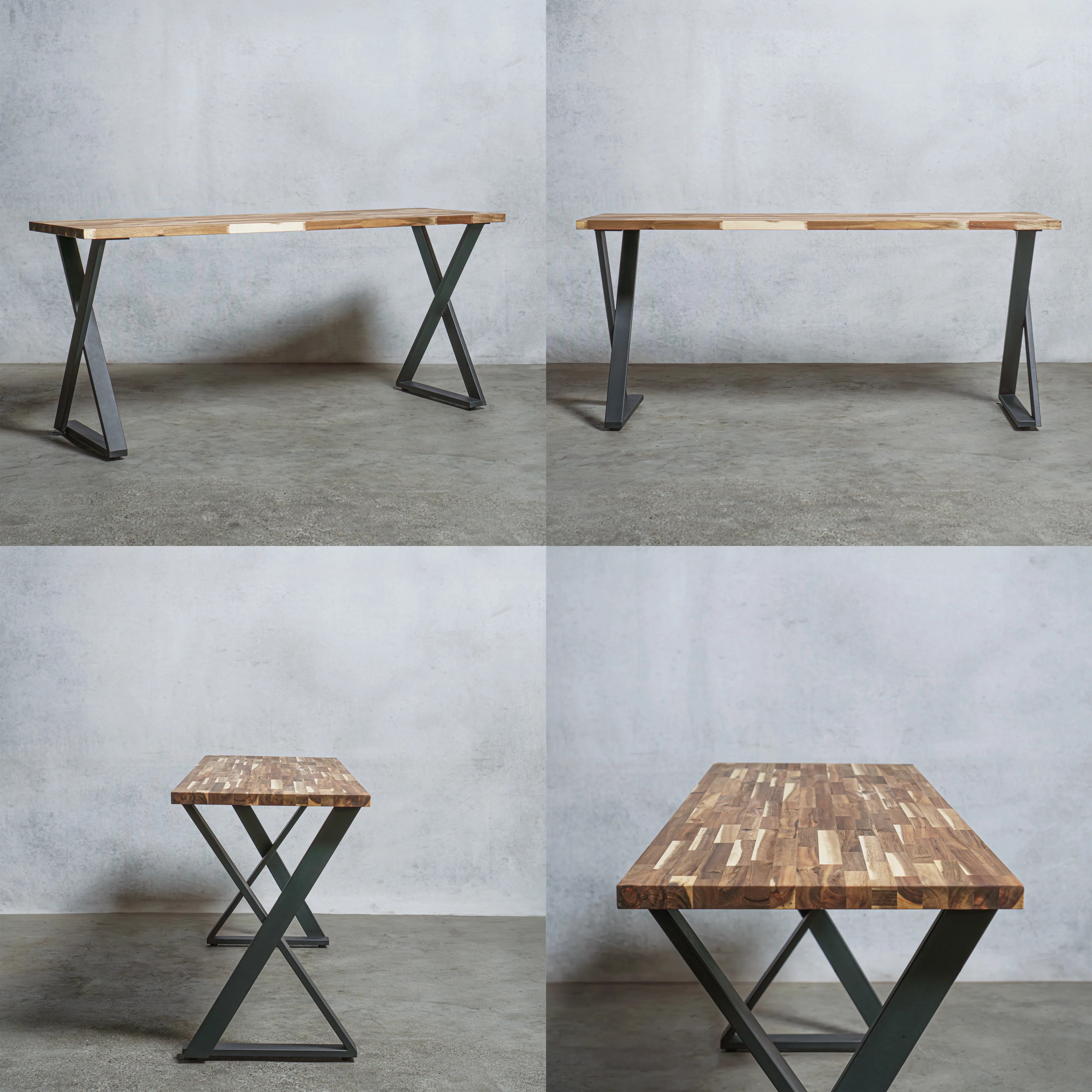 テーブル / デスク アカシア材 × アイアン脚 Z型 — 清水材木店