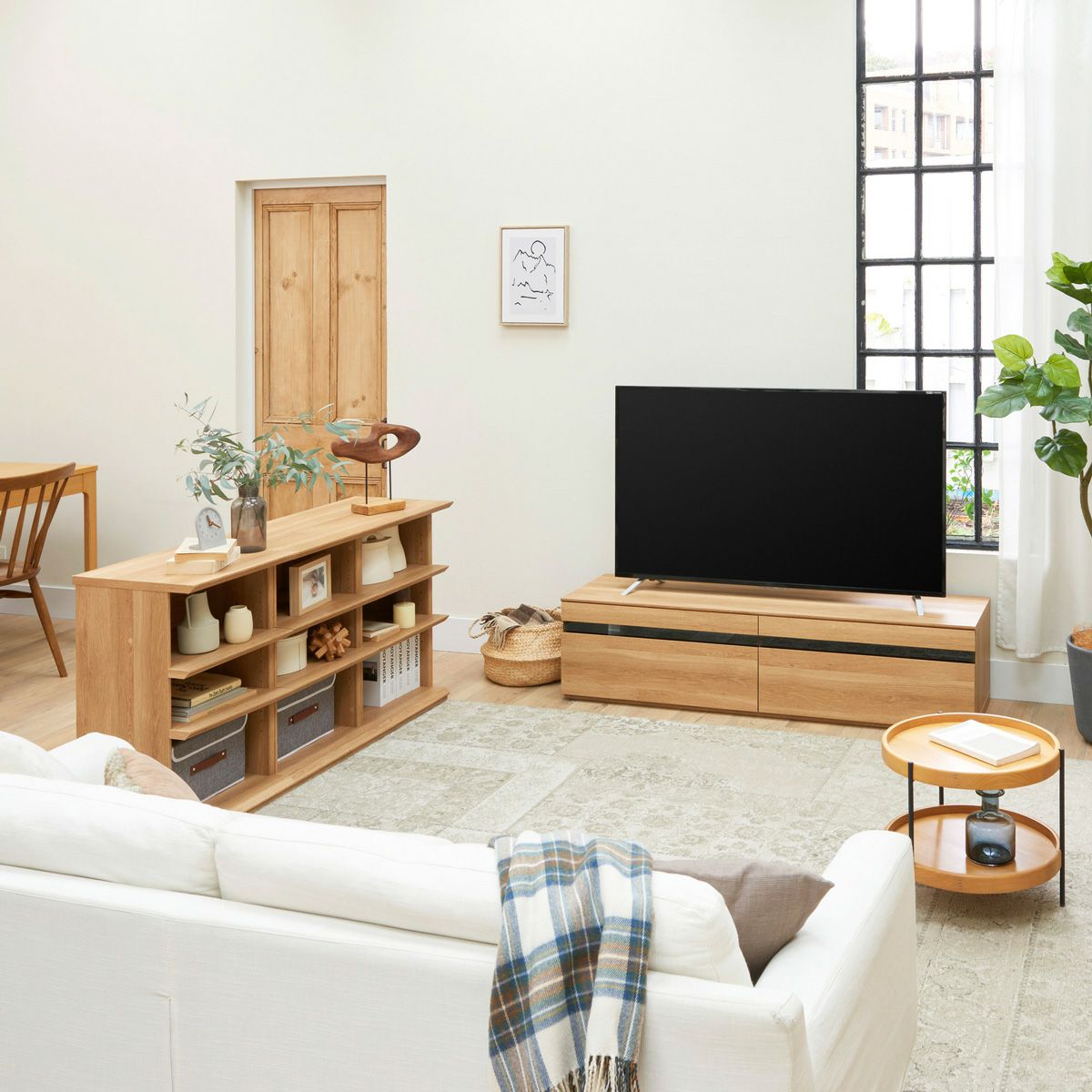 テレビ台 幅150cm 高さ37cm ナチュラルブラウン 65V型対応 TVボード