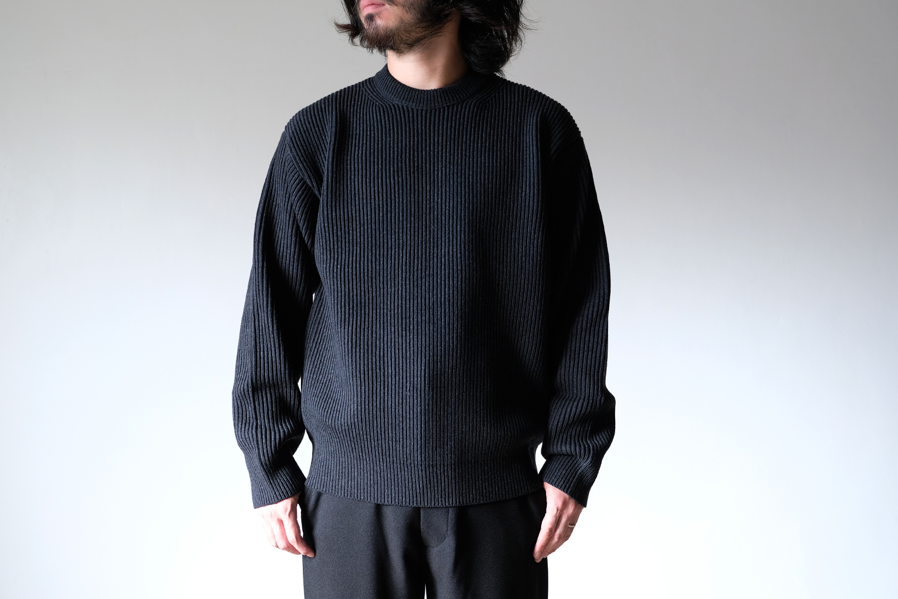 AURALEE｜オーラリー Rib & Cashmere Knit - Silver and Gold