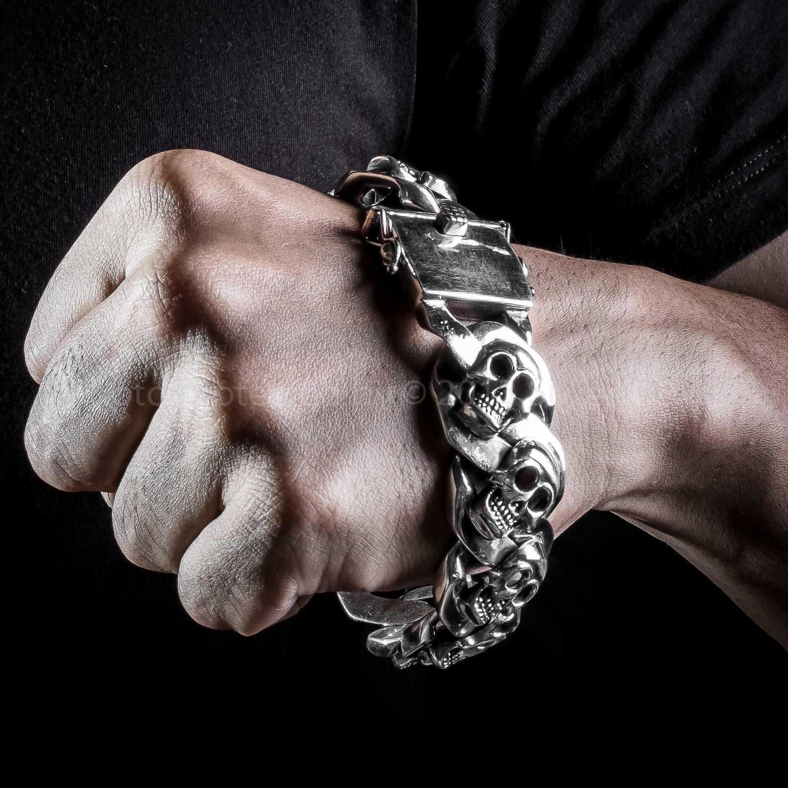 23mm Skull Bracelet | Heavy 925 Sterling Silver for Men – SilverWow™