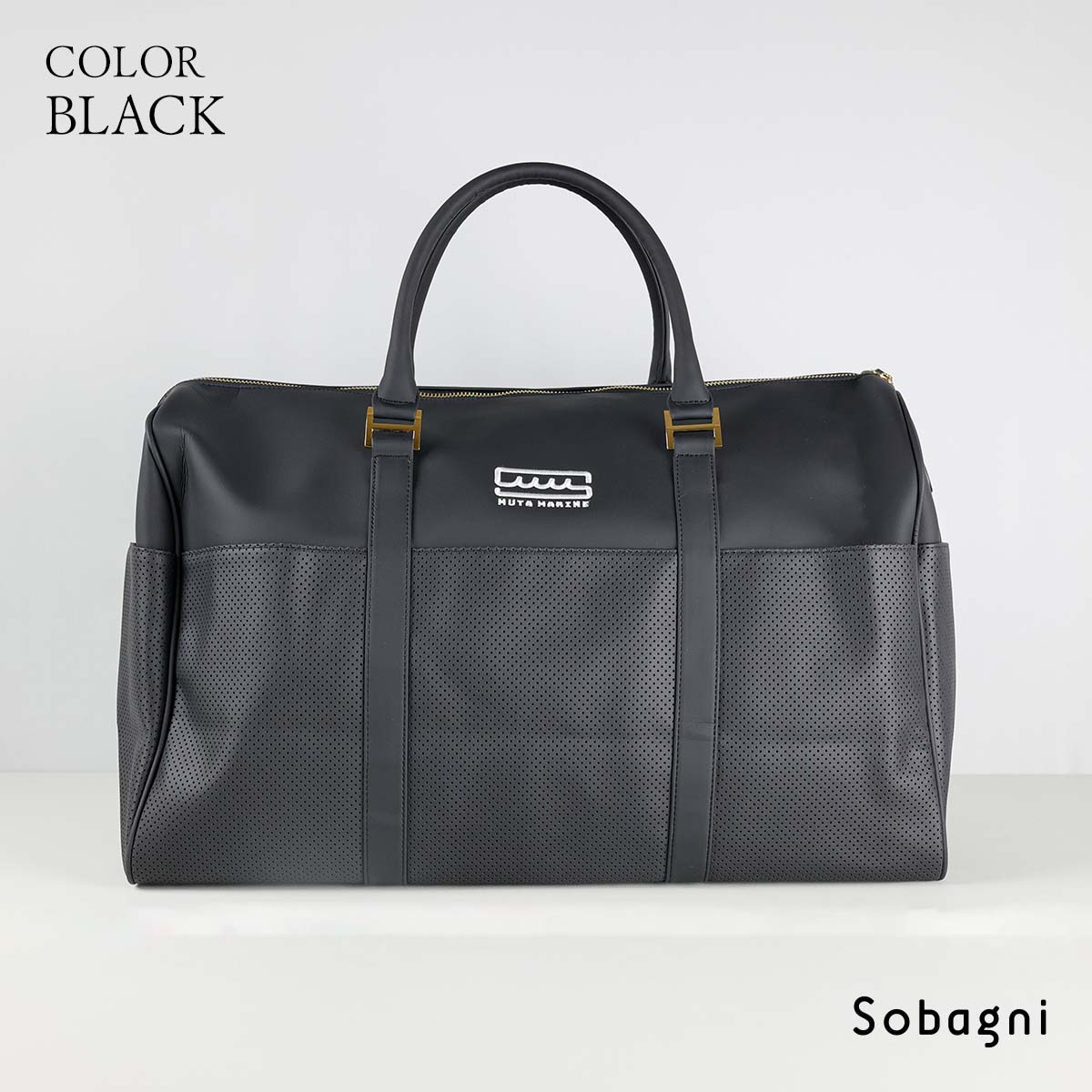 muta marine ムータ パンチングエシカル合皮ボストンバッグ