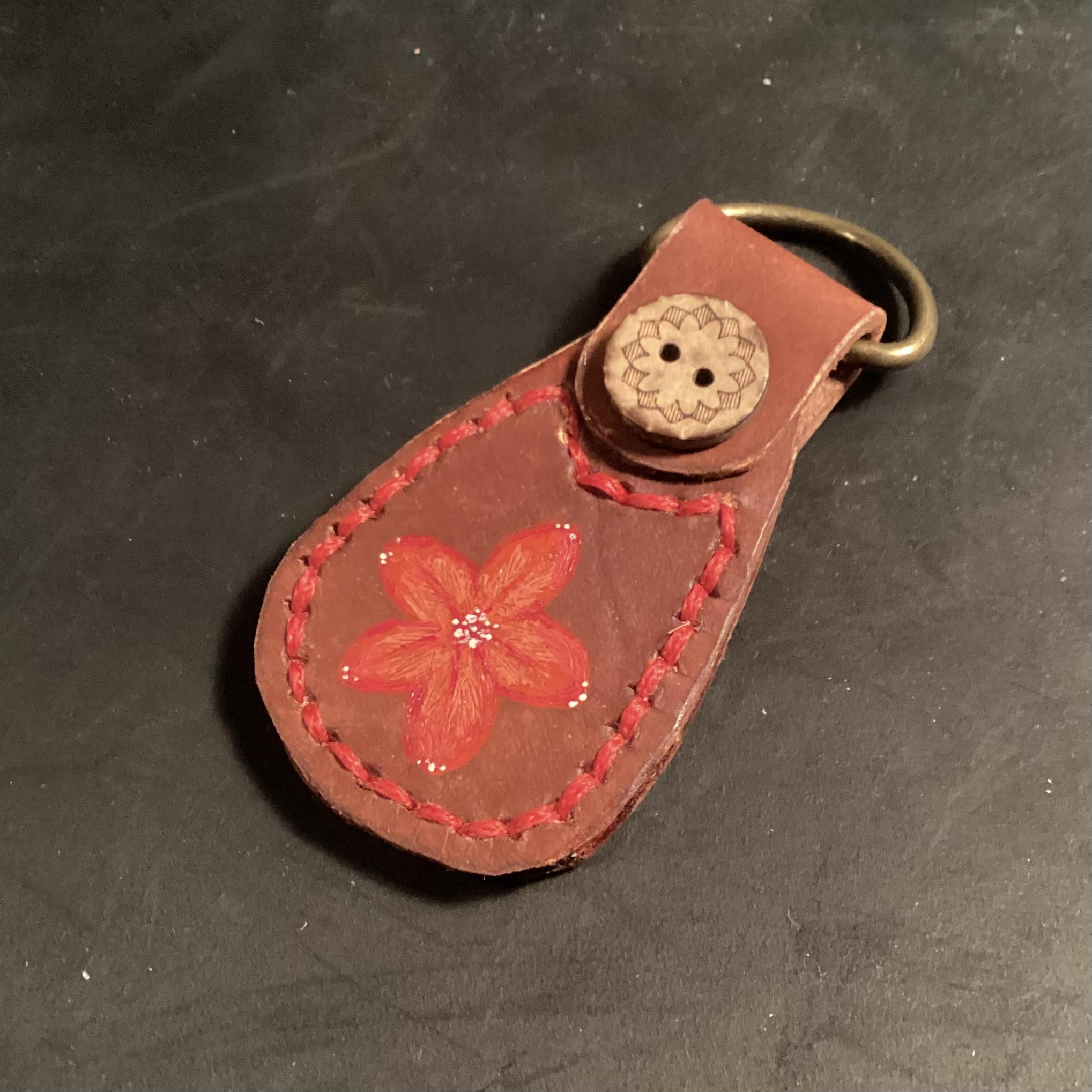 Scarlet Leadwort Keychain – Small World Stitches