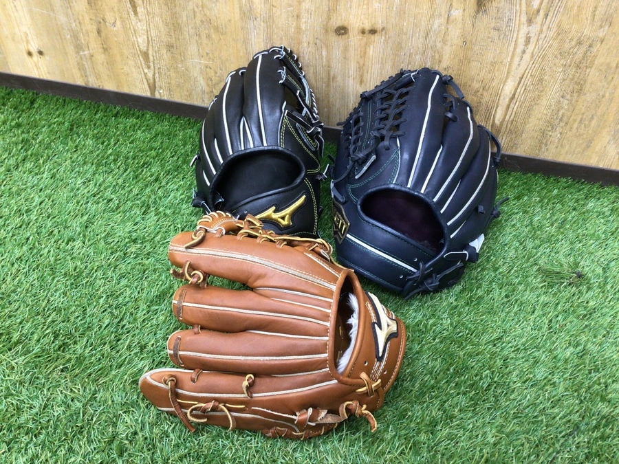 波賀工場製ミズノプロ硬式内野用グローブやトレーニンググローブなどが