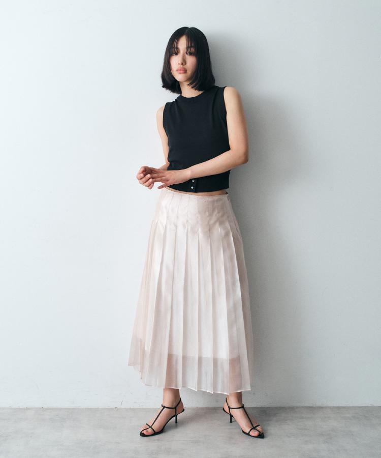 shiny sheer pleated skirt（マキシ・ロングスカート） | CODE A
