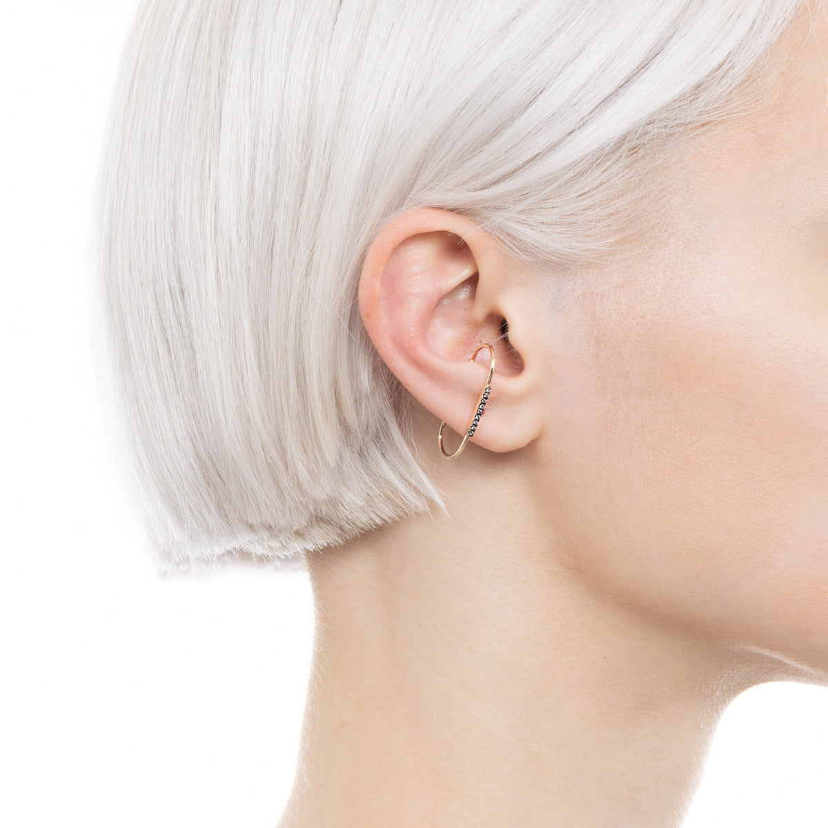 MIRÓ ダイヤモンド イヤーカフ Mサイズ ブラックルテニウム