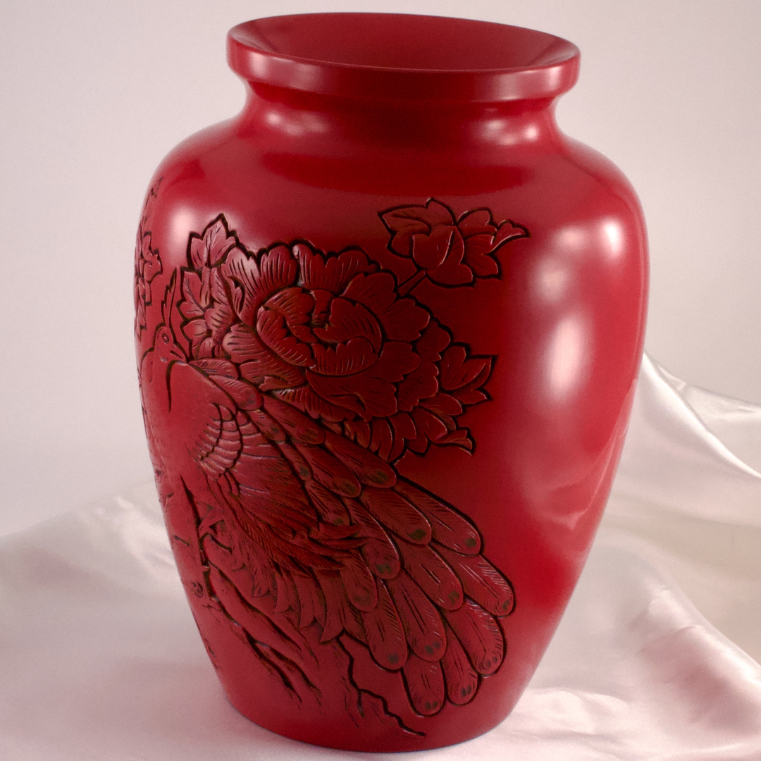 花瓶 村上堆朱（ついしゅ） 無形文化財 朱堂工藝店 川村信男 - いずみ