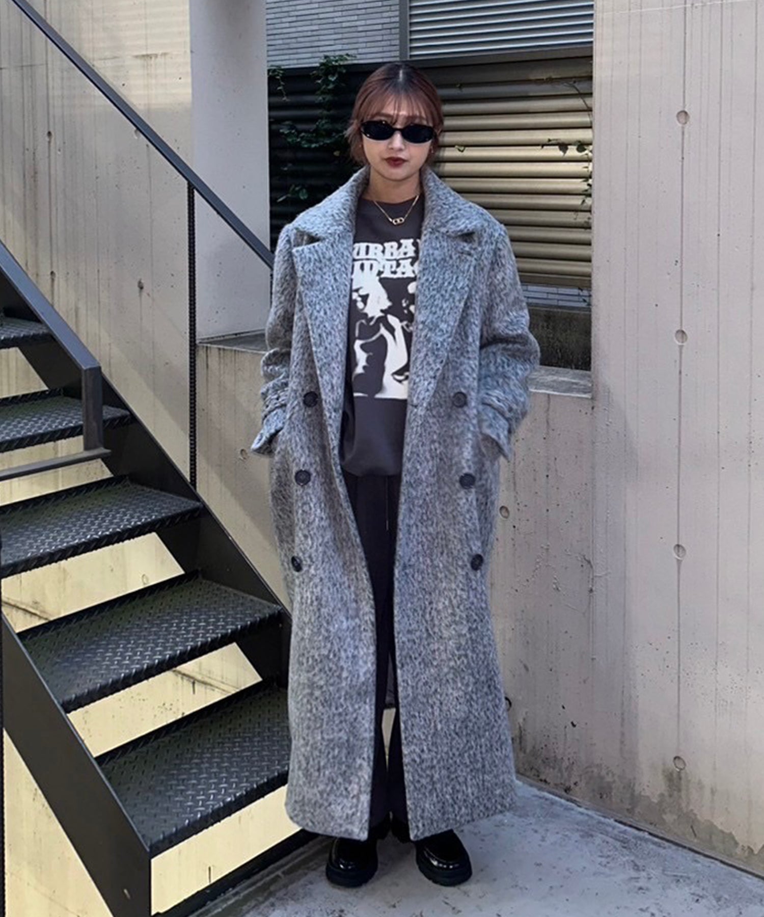 スタンドカラーシャギーロングコート｜ACLENT（アクレント）