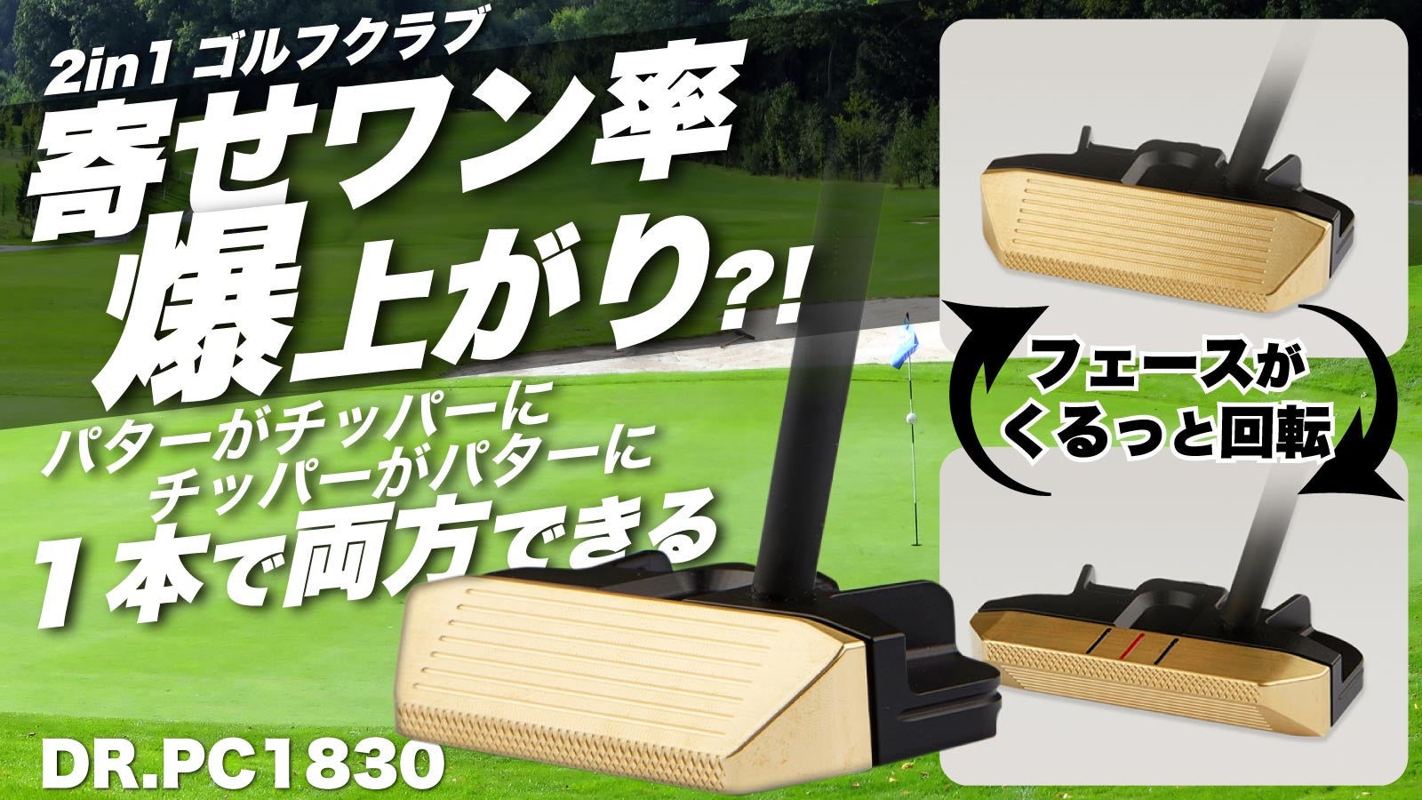 パターとチッパーが一体化?! 1本で2役！寄せて入るゴルフクラブがココ