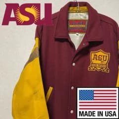 USA製】ASU Sun Devils アリゾナ大学 スタジャン 本革 古着 - メルカリ