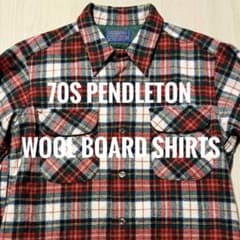70s USA製 ペンドルトンボードシャツ好配色 赤青緑白 - メルカリ