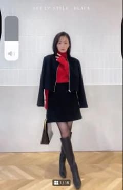 anuans リバーショートジャケット× ウールダブルクロスミニスカート