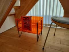 オレンジ アクリル マガジンラック ミッドセンチュリー レトロ