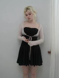 andmary Lona ribbon mini dress - メルカリ