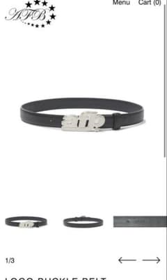 値下げ afb ベルトロゴバックルレザーベルト - メルカリ