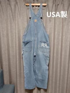 USA製RRLデニムオーバーオール三ツ星タグラルフローレンキャップ