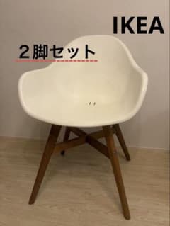 2脚セット販売】ホワイトアームチェア IKEA 北欧系 - メルカリ