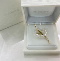 極美品】ミキモト パール ブローチ K18YG 現行品 ケース・外箱 愛子様