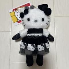 新品 Hello Kitty展 ハローキティ モノトーンドレスキーホルダー 京都