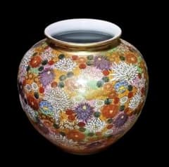 九谷焼 星昭 金彩 花詰紋 手描き 花瓶 花器 未使用品 - メルカリ