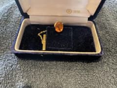 ネクタイピン タイピン タイタックK18 18金シトリントパーズ