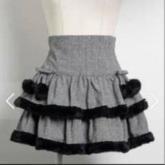 pium ファー付きティアードミニスカート ブラックチェック - メルカリ