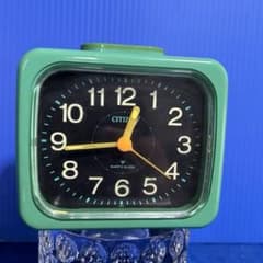 昭和レトロ】 シチズン アナログ目覚まし時計 グリーン - メルカリ