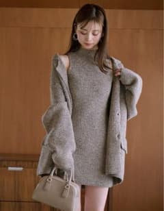 Snidel】ミニニットワンピース ニットジャケット グレー 2点セット