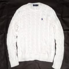 現行 QRタグ✨ポロラルフローレン ケーブルニット コットン ポニー