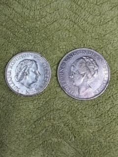 hab021 オランダ 旧貨幣 2.5ギルダー1938年,1966年 2枚セット - メルカリ