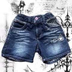 ショートパンツ 平成ギャル 平成女児 y2k デニム ヒョウ柄 リボン