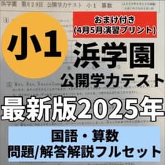 小1公開学力テスト2025年最新/国語算数/最高レベル特訓算数/中学受験