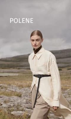 極美品☆POLENE ポレーヌ スキニー Umi ベルト ブラックテクスチャード