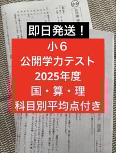 浜学園 小6 最新版 2025年度 公開学力テスト 3科目 平均点付き