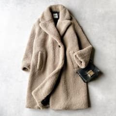 美品☆ZARA ザラ テディベアコート ボアロングコート ベージュ - メルカリ