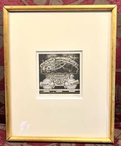 インテリア 額縁 絵画 バイク 阿部彰 Motrice noir 黒いエンジン