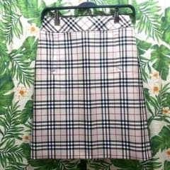 極美品☆バーバリーブルーレーベルフレアひざ丈スカートノバチェック