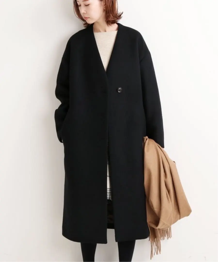 2026年最新】ダブルビーバーVネックノーカラーコートの人気アイテム