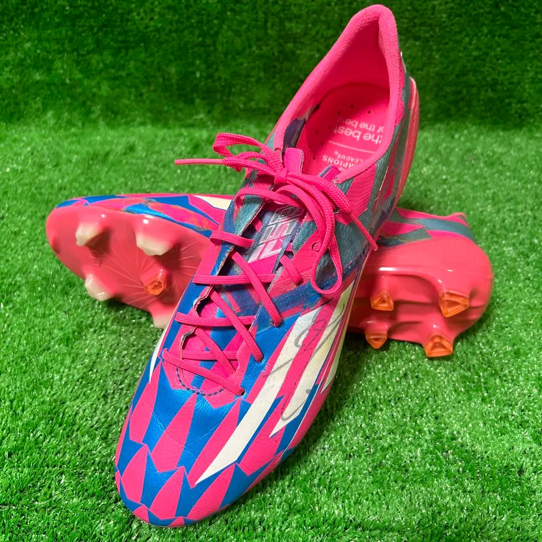 メッシ直筆サインスパイクバルセロナアルゼンチン代表当選書付adidas