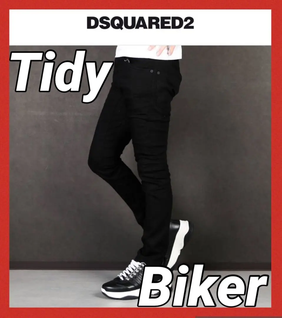 希少 名作 ビッグタグ】DSQUARED2 TIDY BIKER 48 濃紺
