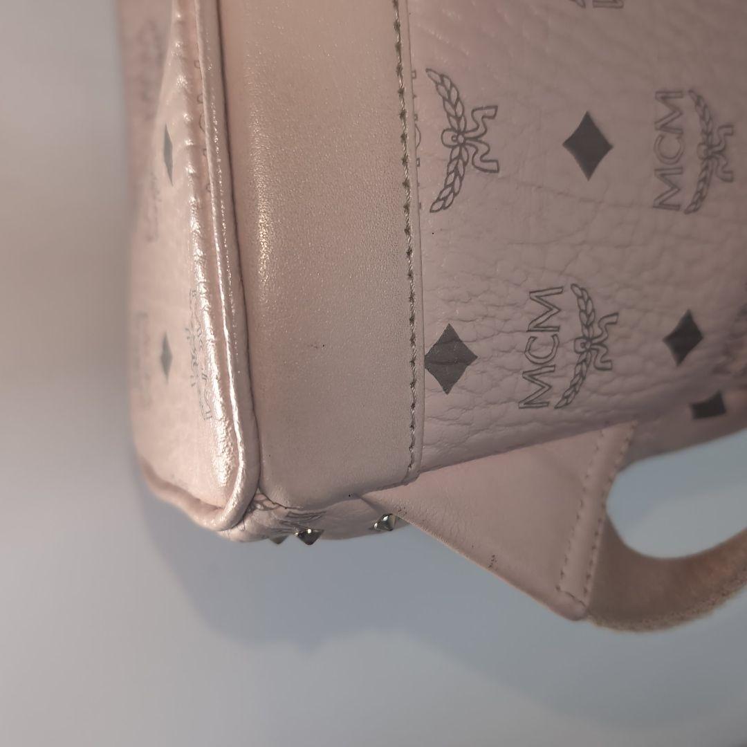 MCM エムシーエム スタッズ 金具ロゴ リュック パウダーピンク