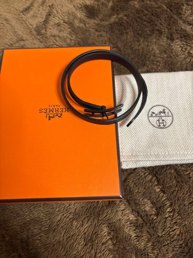 最終価格❗️HERMESレザーブレスレットビーアピドゥブルトゥールオールブラック4