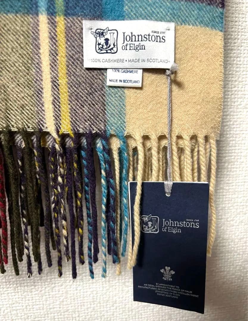 ジョンストンズ　カシミヤ100％大判ストール　へシアンドレススチュワート極美品