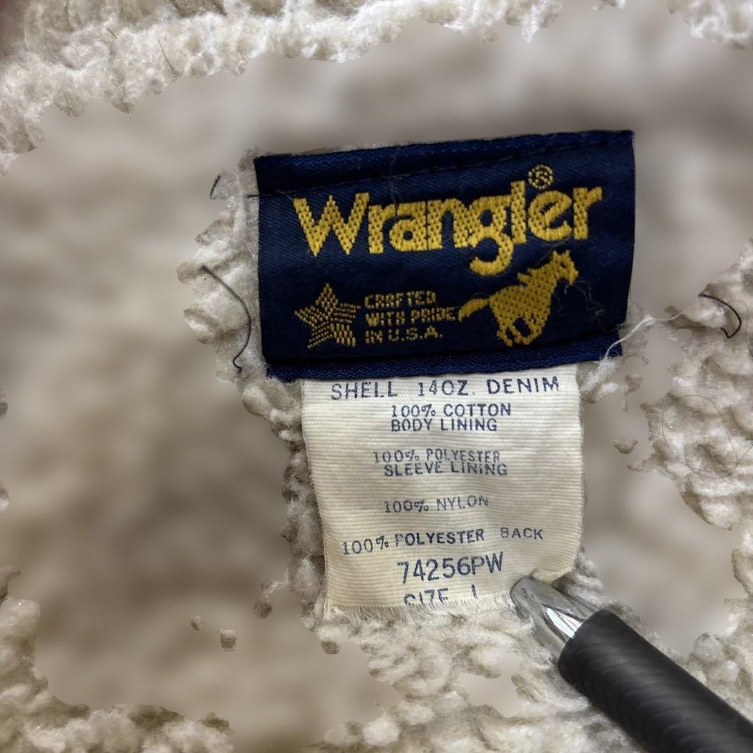 美品80年代USA製ラングラーデニムボアジャケット⭐️ 希少サイズL ⭐️キムタク