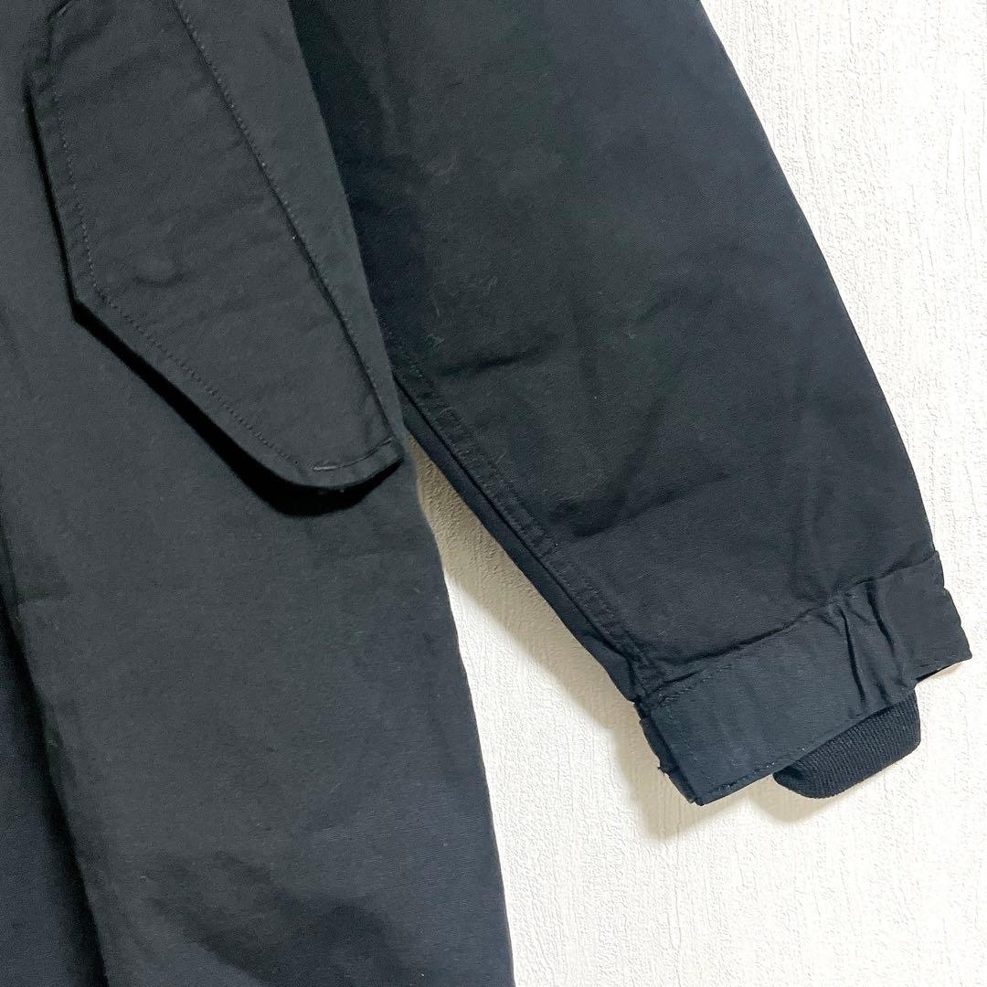 【未使用】ヒューストン　ブラック　モッズコート　ファー付きフード　L ロング丈