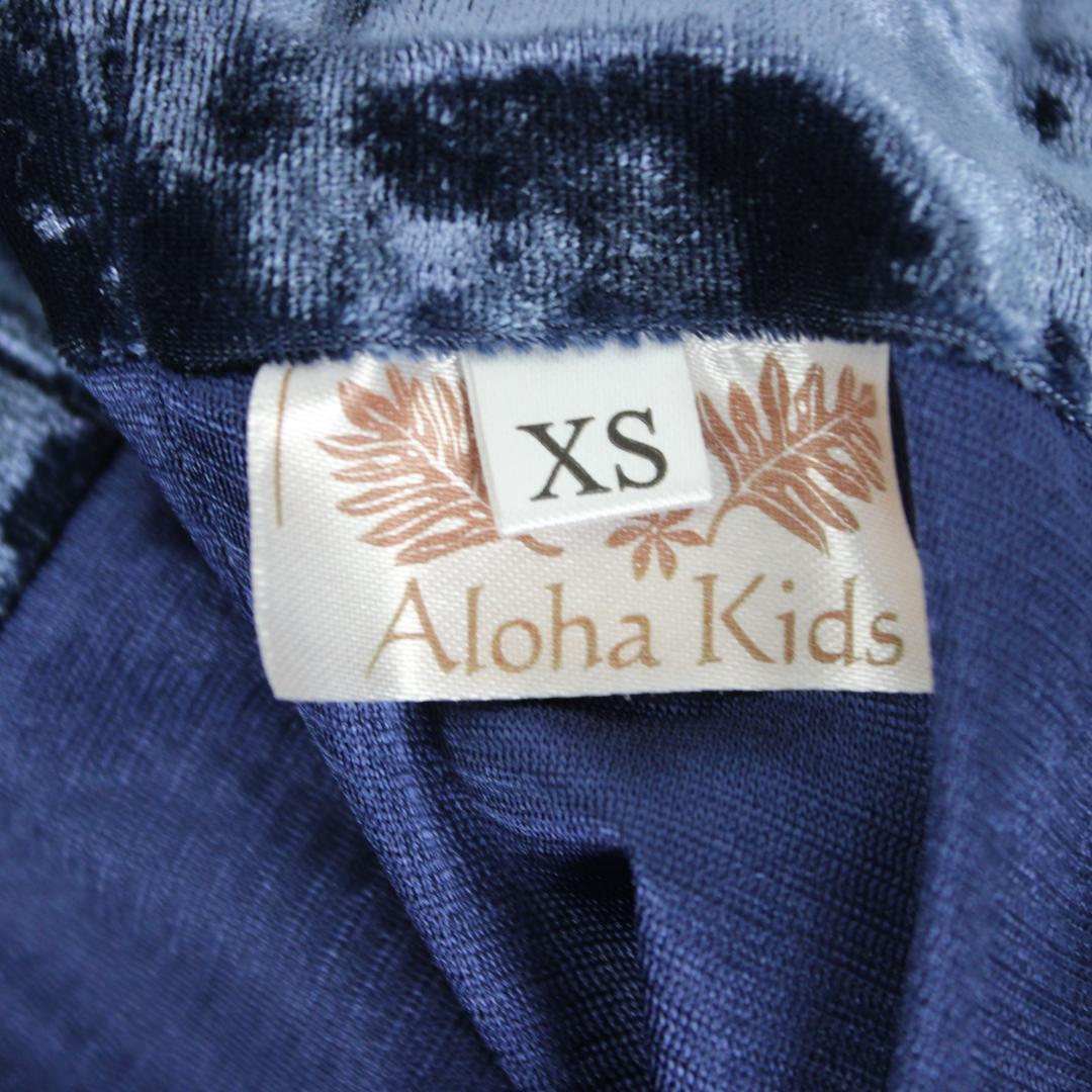 フラダンス用衣装 美品 ベロアドレス】Aloha kids XS ノースリーブ
