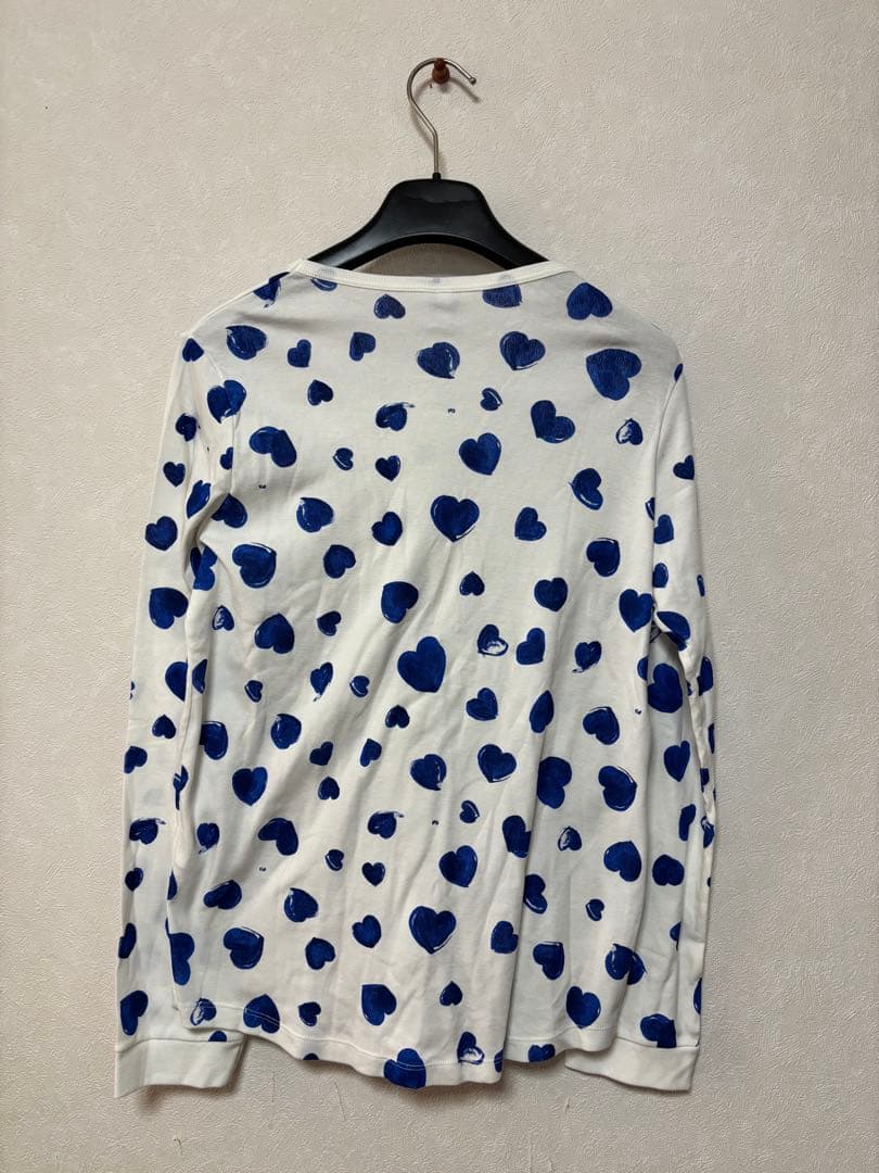 新品タグ付 プチバトー 青ハート柄パジャマ　14ans