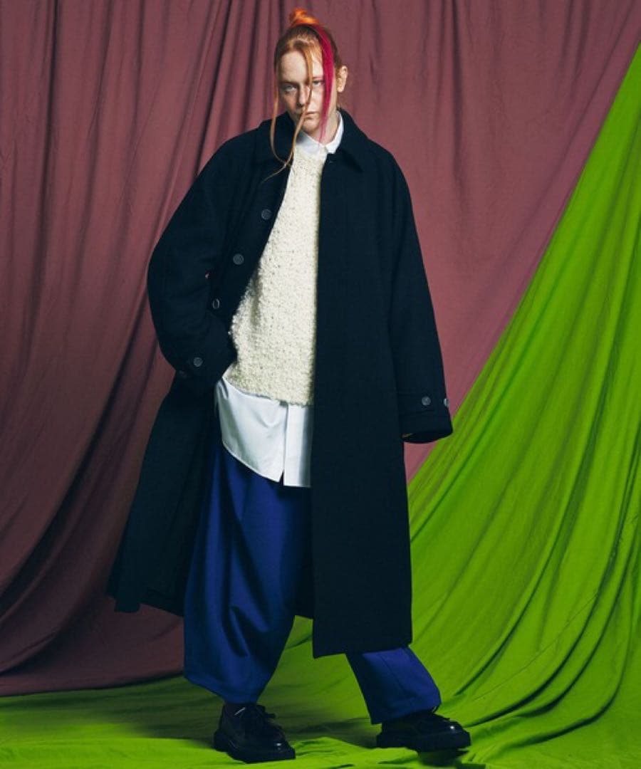 メゾンスペシャル SUPER120Sカシミヤ混プライムオーバーステンカラーコート