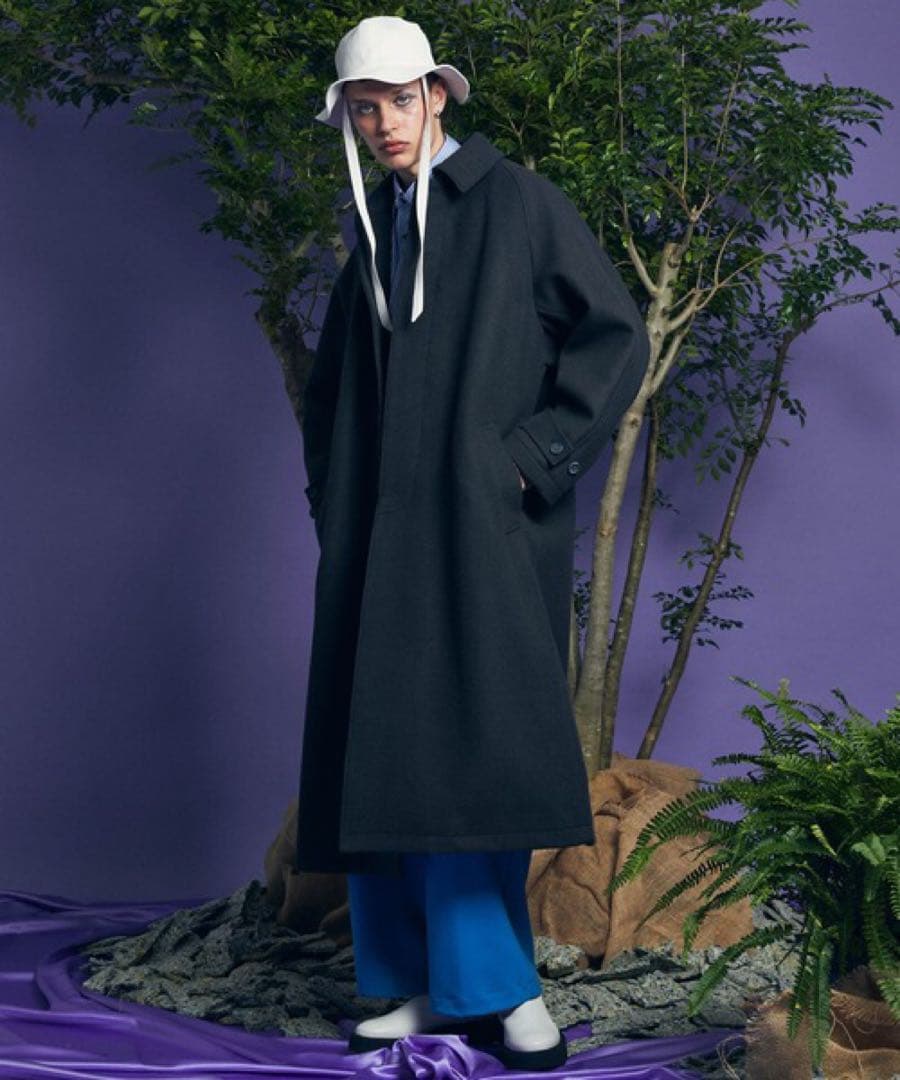 メゾンスペシャル SUPER120Sカシミヤ混プライムオーバーステンカラーコート